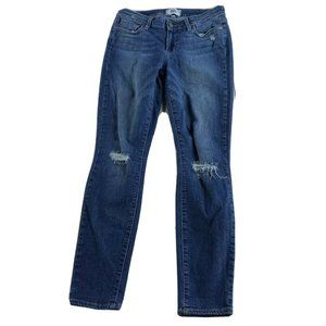 Paige  Verdugo Ankle Blue Stretch Destroyed Jeans
